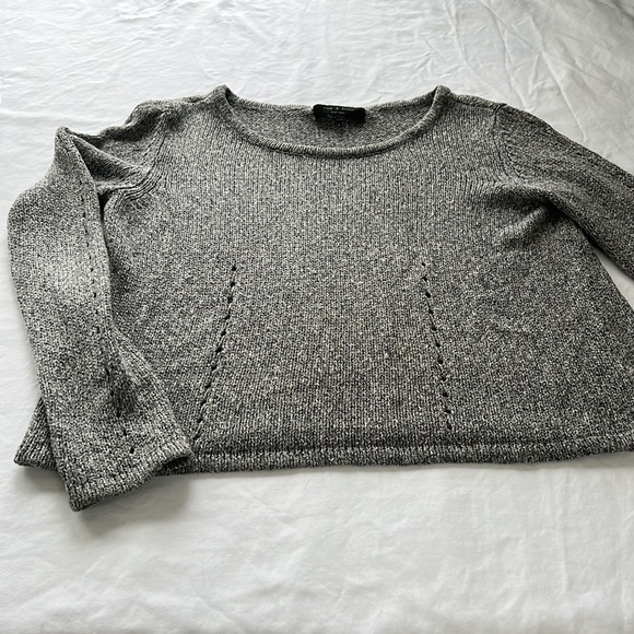 Rag & Bone gray linen and wool blend cropped sweater. Size medium. - Picture 4 of 11